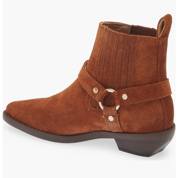 Madewell The Santiago Western Ankle Boot - Dried Maple - Size 9.5 Suede Harness - Picture 2 of 8